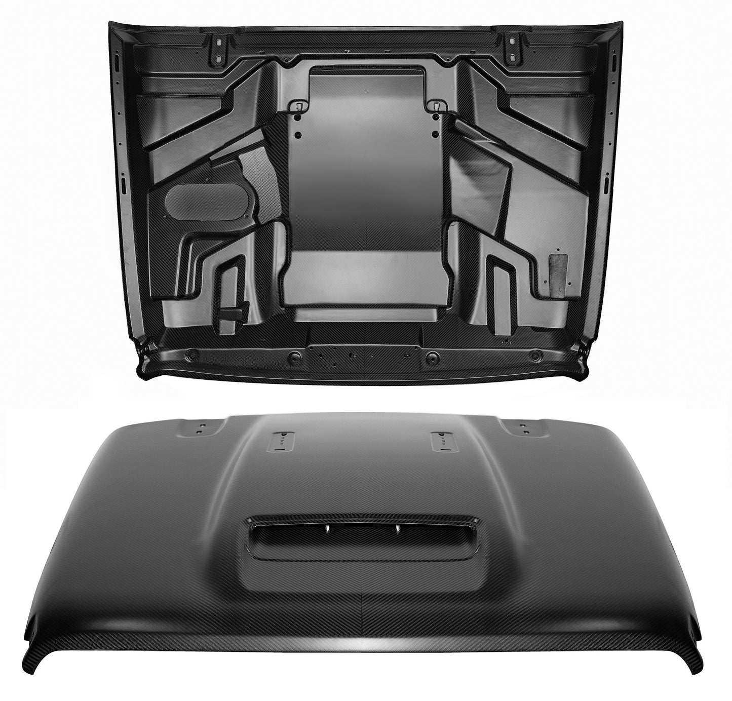 Dry Carbon Fiber Hood with Functional Air Vents for Jeep Wrangler JL2.0T/JT3.6L/392