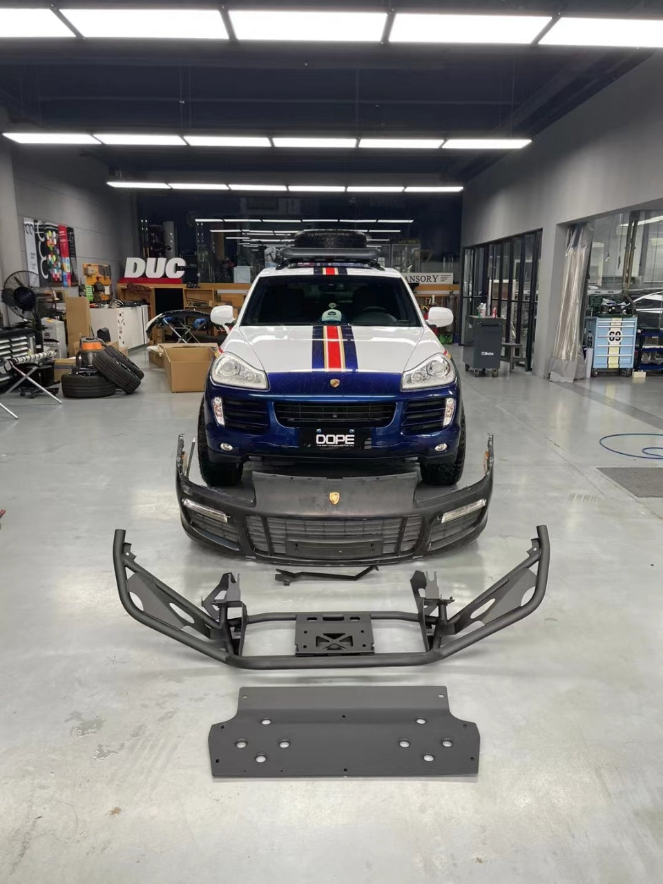 Porsche Cayenne 957 Full/Half Height Tubular Offroad front bumper
