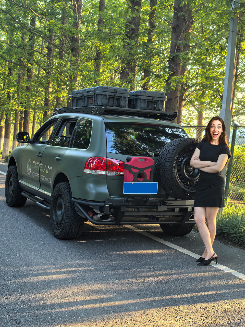 Rear Bumper for Touareg with Tire Carrier & Jerry Can Holder