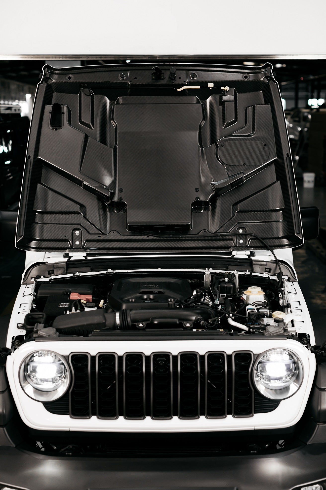 Dry Carbon Fiber Hood with Functional Air Vents for Jeep Wrangler JL2.0T/JT3.6L/392