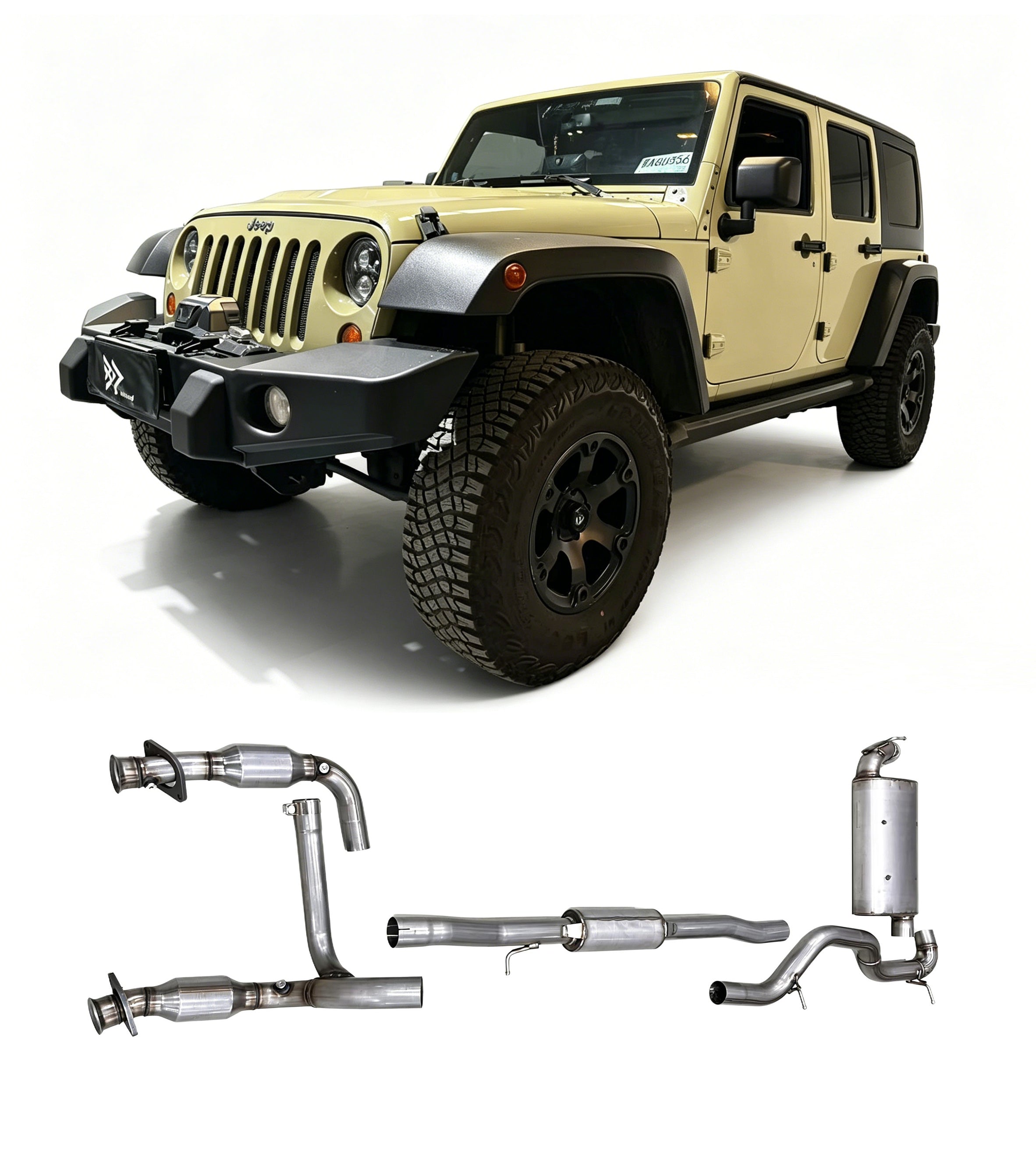 Complete exhaust system for Jeep Wrangler swap