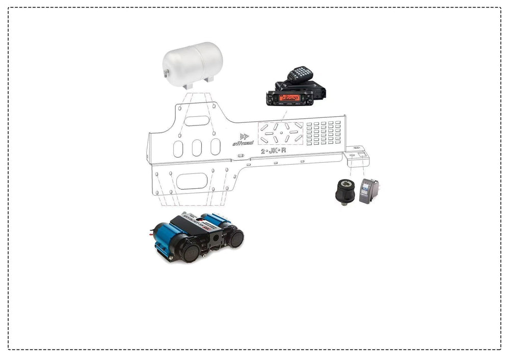 Jeep JL(2-door) Trunk Air Compressor Bracket for ARB Twin Motor Onboard Air Compressor