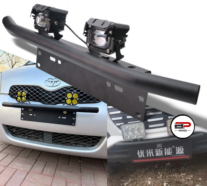 Front License Plate Frame Bracket – 2mm Aluminum, LED Light Support, Fits Most Cars