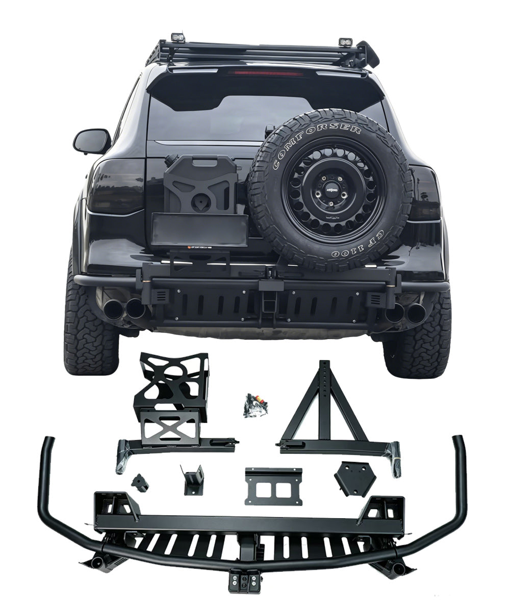 Porsche Cayenne 957/958 Rear Dual-Axis Offroad Bumper with Tire Carrier